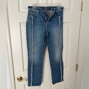 Seven of All Mankind Button Fly, Edie, Frayed leg Jeans, Size 26